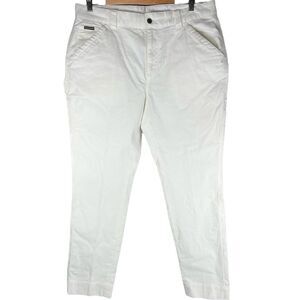 Brooks Brothers Slim Fit Stretch Cotton Corduroy White Carpenter Pant Mens 36x30